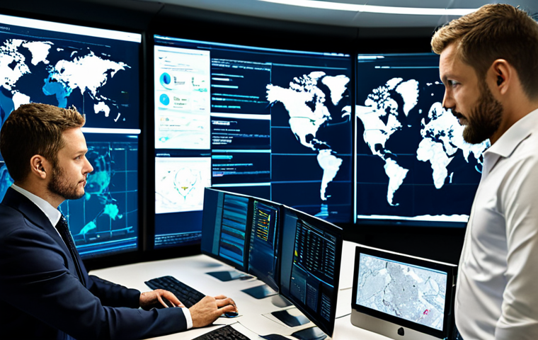 Collaborative Maritime Analysis**
A diverse team of analysts in a modern operations center, working together at large screens displaying maps, data streams, and maritime intelligence reports. Focus on collaboration, communication, and data visualization. Everyone is fully clothed in appropriate, professional attire. Safe for work, professional, perfect anatomy, natural pose, appropriate content, well-lit environment.
**