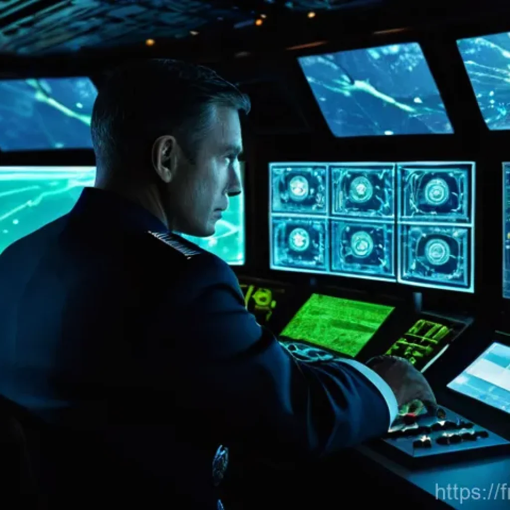 해군의 함대 방어 체계 - **Prompt 1: "The Vigilant Watch"**
A highly detailed, cinematic shot of the bridge of a futurist...